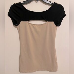 Guess Cutout Taupe and Black Top Size S